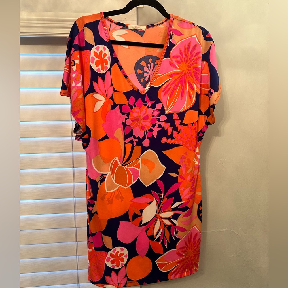Trina Turk colorful flower shift dress